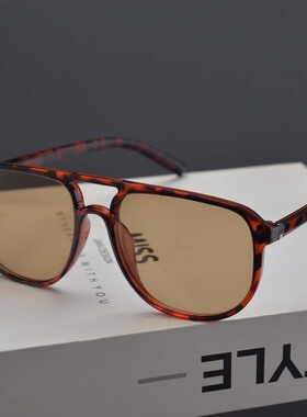 欧美复古方形双梁大框米钉太阳镜