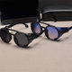 Sunshade round retro male and female punk sunglasses