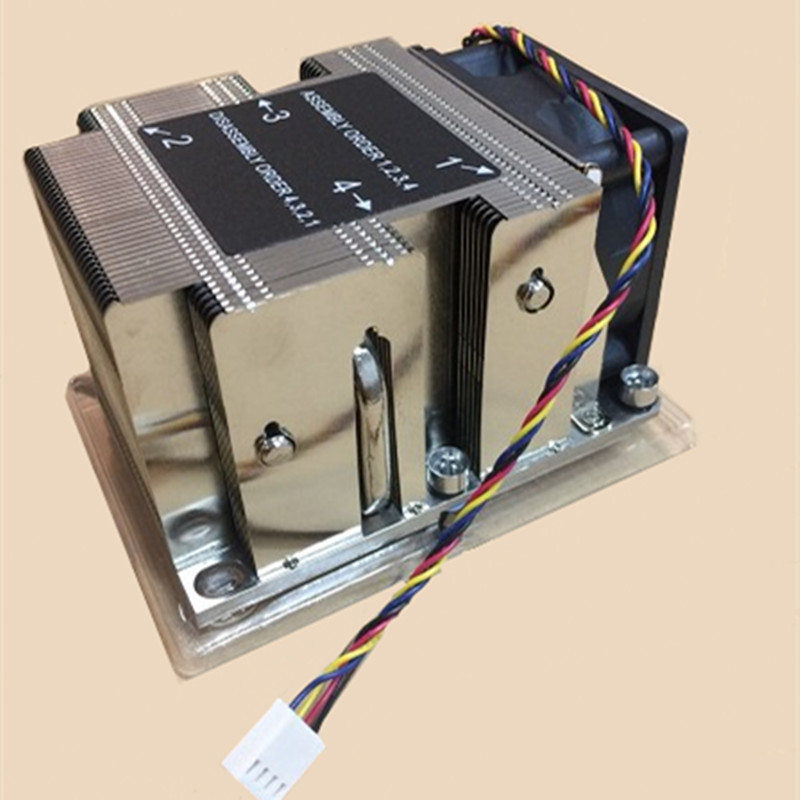 金钱豹 2U LGA3647长正方形 4根热管服务器风扇 CPU散热器4线调速 - 图0