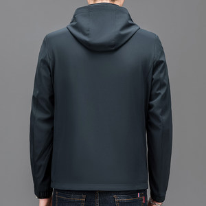 罗蒙爸爸装外套夹克男士商务休闲春秋装2026新款中老年上衣连帽