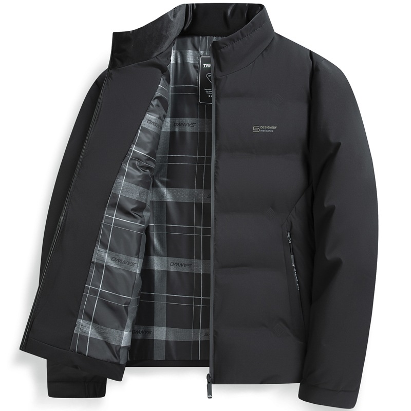 罗蒙短款棉衣男士2024新款休闲加厚棉袄中老年爸爸装冬季外套棉服