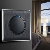 Слегка переключить черный 86 темный установка домашнего переключателя, набор пять -ямы с светодиодной одной открытой стеной 16a