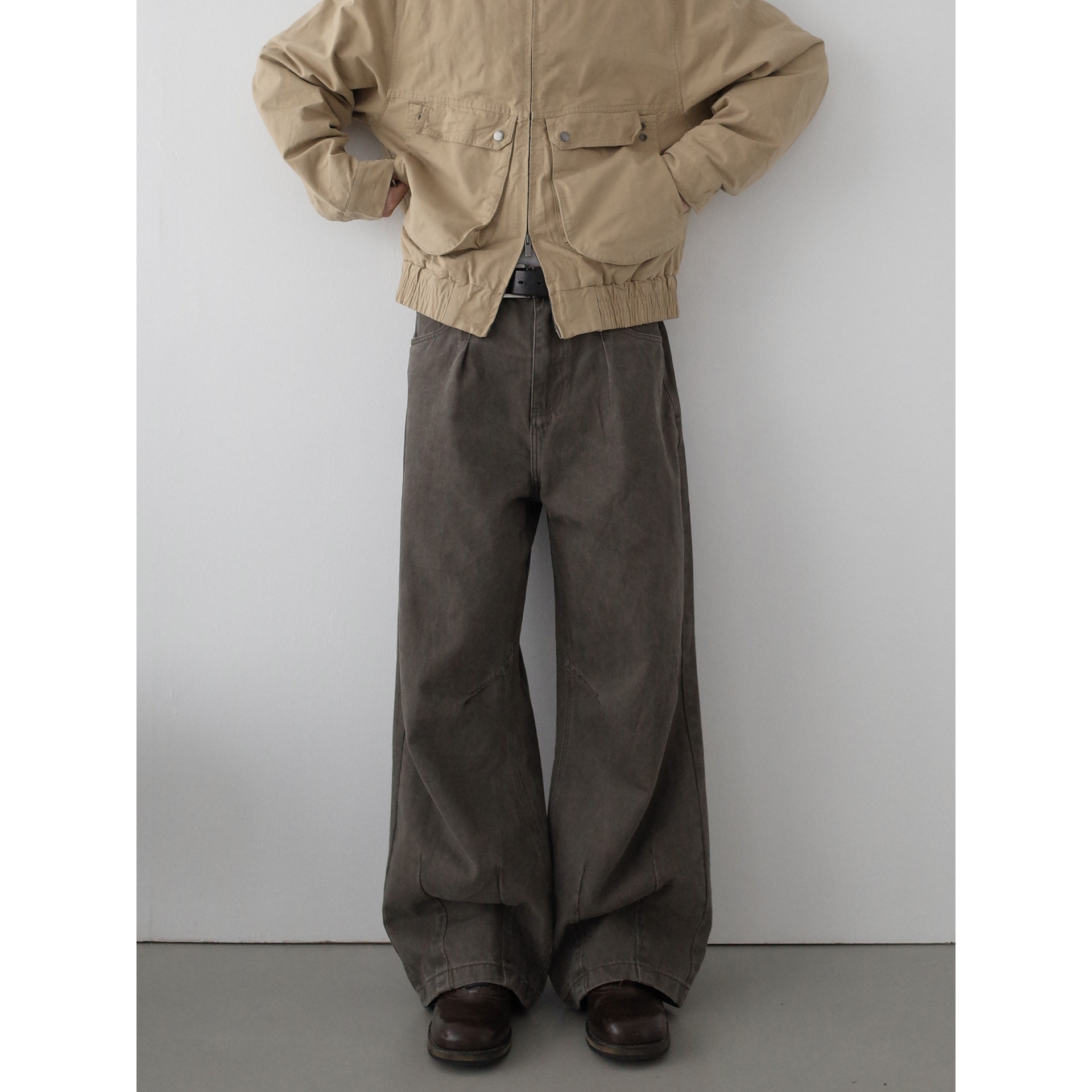 INKNOTS美式复古水洗做旧高级感直筒裤男女宽松阔腿弧形牛仔裤子,淘宝优惠券,粉丝福利购,淘宝优惠卷