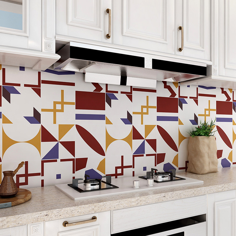 厨房防油贴纸灶台耐高温墙贴地中海自粘墙纸瓷砖贴画浴室防水壁纸,淘宝优惠券,粉丝福利购,淘宝优惠卷