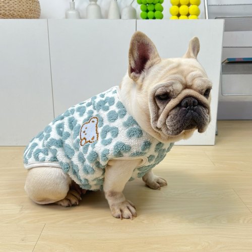 巴哥法斗衣服秋冬季加绒卫衣保暖棉背心可爱小熊斗牛犬胖狗狗衣服 - 图0