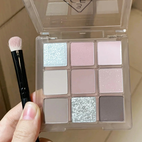 3ce九色眼影盘沙丘灰粉A SHY ASH哑光低饱和灰粉色9色眼影九宫格 - 图0