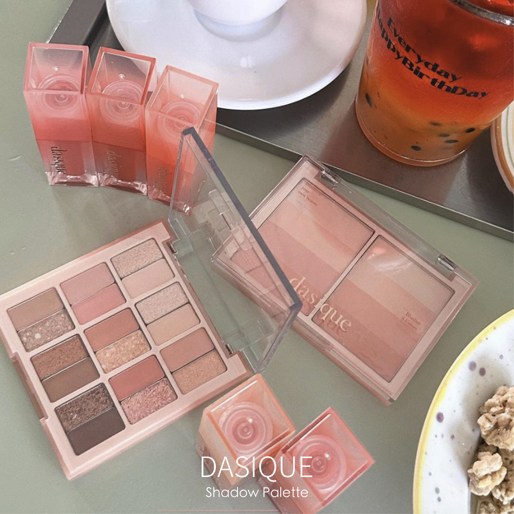 韩国dasique腮红眼影珊瑚系列summer coral夏日渐变8色多功能盘女 - 图0