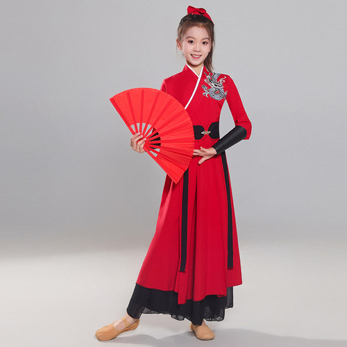 儿童雪龙吟舞蹈服夏辉同款古典舞演出服扇子舞中国舞艺考表演服装 - 图0