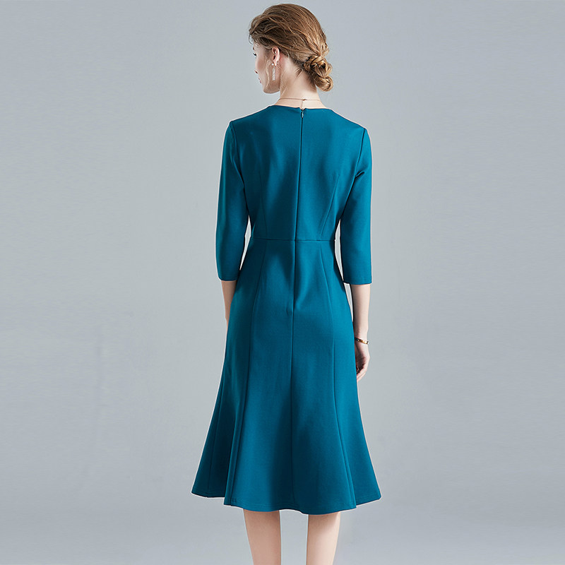 水墨青华2020秋装新品修身连衣裙 水墨青华连衣裙