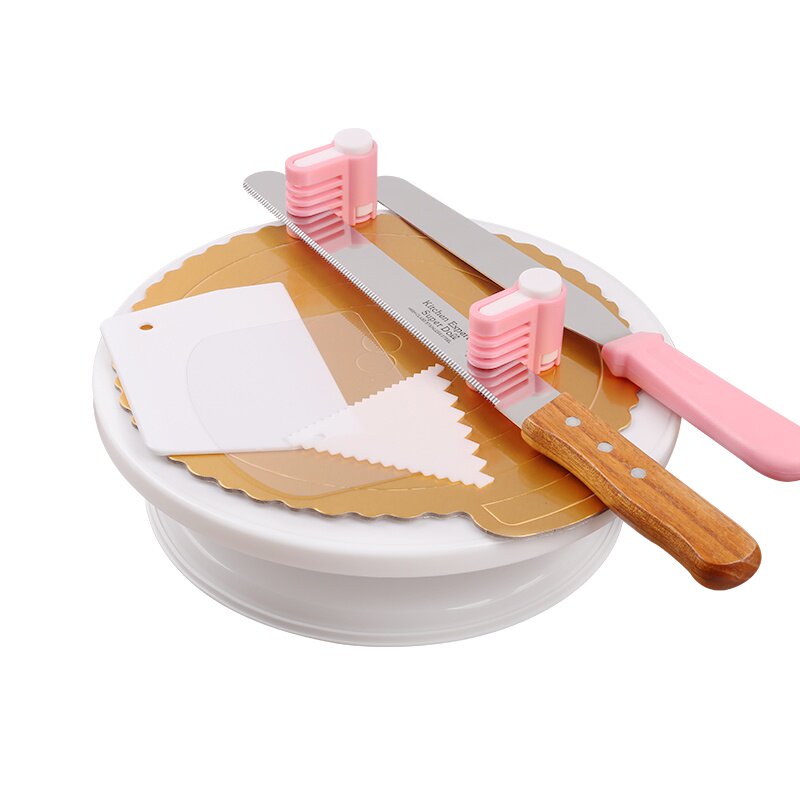 蛋糕裱花台塑料转台旋转台转盘diy裱花台带防滑圈烘焙工具