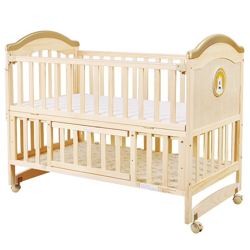 高档多功能婴儿床实木无漆摇篮床环保童床摇床推可变书桌多用宝宝
