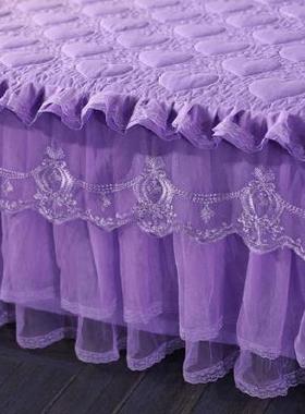 保护罩韩版式2.2米床头套床裙单件裙式纯棉加厚2.2m浪漫紫儿童床