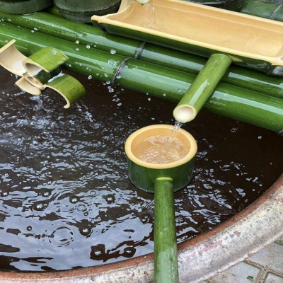 小型流水鱼缸摆件花盆家用水循环竹筒竹节式开业水流石头花园禅意-图2