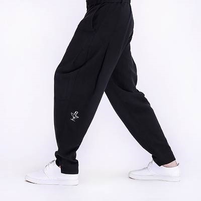 凡尘麻裤男宽松哈伦裤男士休闲裤夏季薄款运动裤男中国风男裤