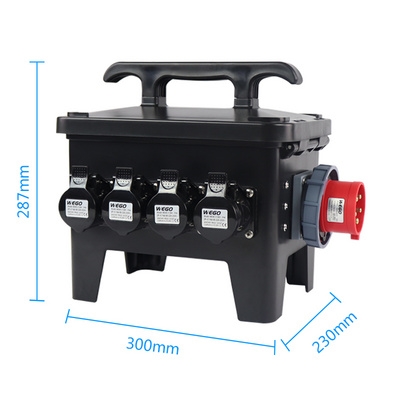 防水户外工业航空插头黑色配电箱塑料手提式插座舞台灯光电源电箱