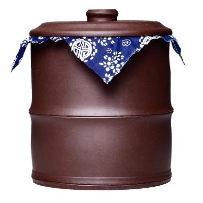 宜兴紫砂七子饼茶叶罐普洱茶饼大号杂粮桶盒储存茶桶密封大茶缸