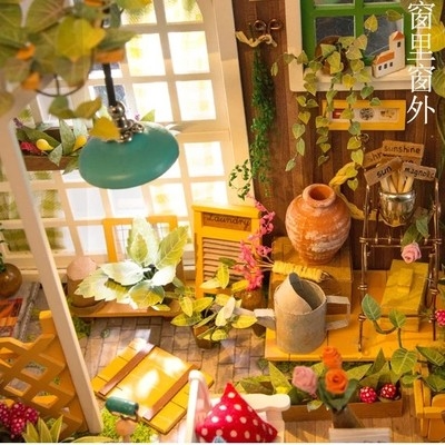 diy模型小屋的阳光花园花房手工制作米勒创意生日礼物别墅屋艺术