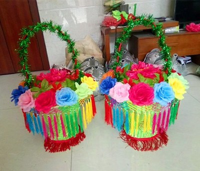 花篮 舞台舞蹈秧歌舞台花挑花篮戏曲戏剧舞蹈花挑舞道具