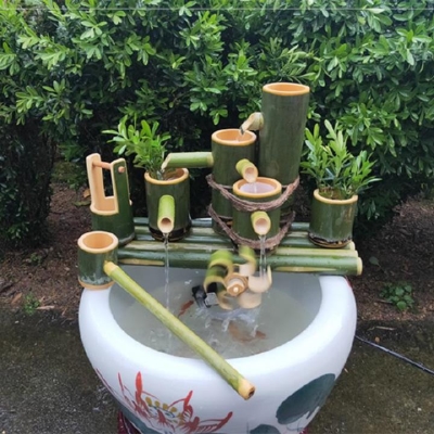 Office Flowing Water Swing Piece Fish Tank Bonsai Mildew Water Pool Fish Basin Garden Matching Patio Automatic Pump Runner table