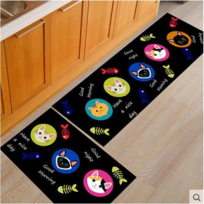 Cartoon Kitchen Strip Water Suction Non-slip Footbed Push-and-pull Transfer Door Cushion Children Room Ground Mat Bedroom Floating Window Bedside Carpet