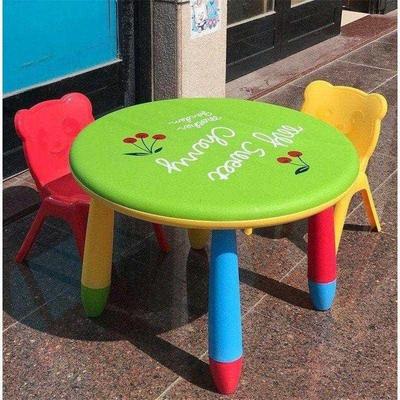 Baby Cartoon Plastic Round Table Children Cute Table Combined Kindergarten Kid Sets Study Table And Chairs