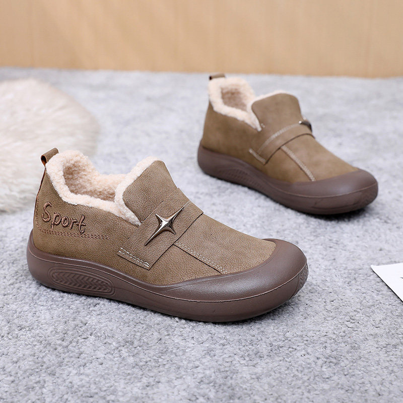 冬季新款一脚蹬休闲妈妈棉鞋宽脚软底加绒加厚老北京布鞋女士棉靴,淘宝优惠券,粉丝福利购,淘宝优惠卷