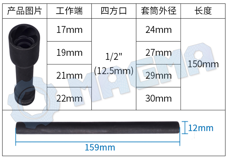 。特殊套筒花型气动套筒17mm19mm21mm22mm汽修工具-图0