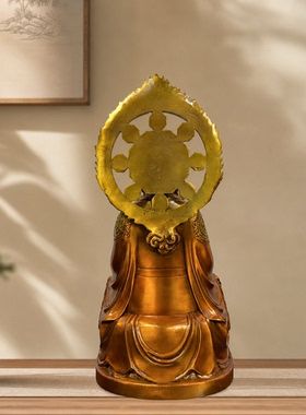 三清道祖神像三清黄铜中式摆件