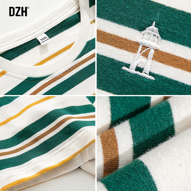 男士撞色条纹男短袖重磅2023 t恤 dzhT恤