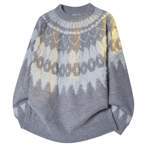 男士黑色美式圣诞毛衣男套头费尔岛毛衫新年战袍冬季外套2025新款 - 图2