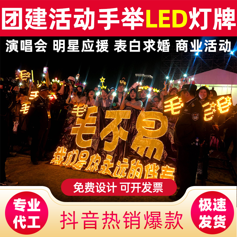 定制演唱会生日快乐led灯牌班级牌明星歌迷粉丝手举应援软灯牌diy - 图2