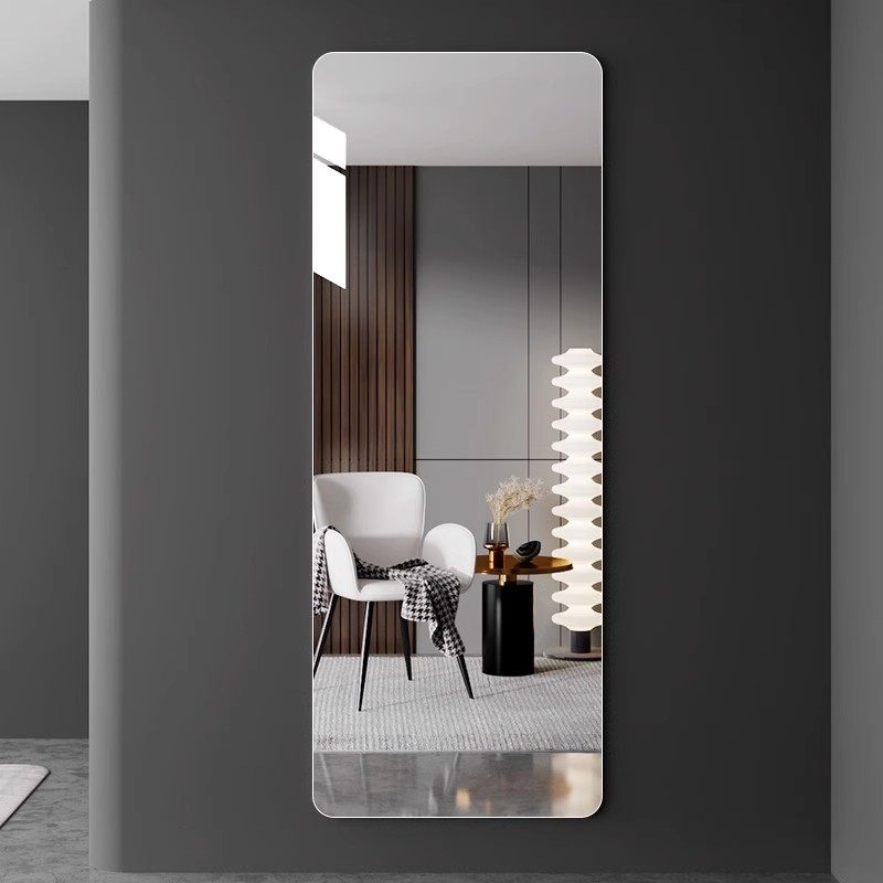 高清玻璃镜子贴墙自粘全身穿衣镜家用贴在墙上的轻奢免打孔试衣镜,淘宝优惠券,粉丝福利购,淘宝优惠卷