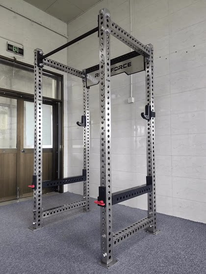 Squat rack, bench press rack, pull-ups, high and low pull-ups