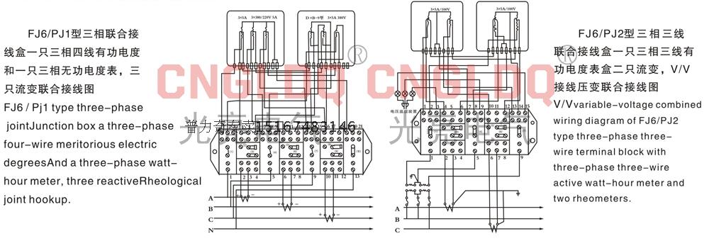 FJ6HY4型 PJ4型三相四线电能计量联合接线盒 380v电表互感器盒 - 图0
