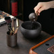 Ancient purple sand tea set with rich configuration