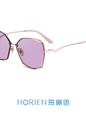 海俪恩新款墨镜潮韩版时尚无框眼镜圆脸开车驾驶遮阳太阳镜N6708