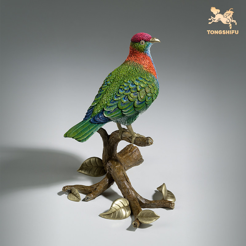 铜师傅 铜摆件《铜师傅百鸟集》之华丽果鸠 桌面摆件饰品 礼品,淘宝优惠券,粉丝福利购,淘宝优惠卷
