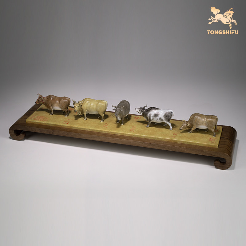 铜师傅《五牛积福》客厅桌面铜牛摆件 家居装饰工艺品,淘宝优惠券,粉丝福利购,淘宝优惠卷
