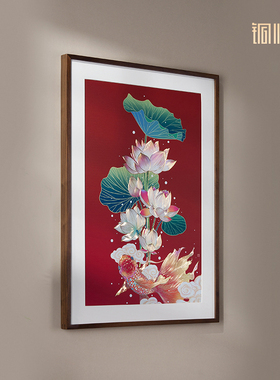 铜师傅《荷花金鱼》铜雕画