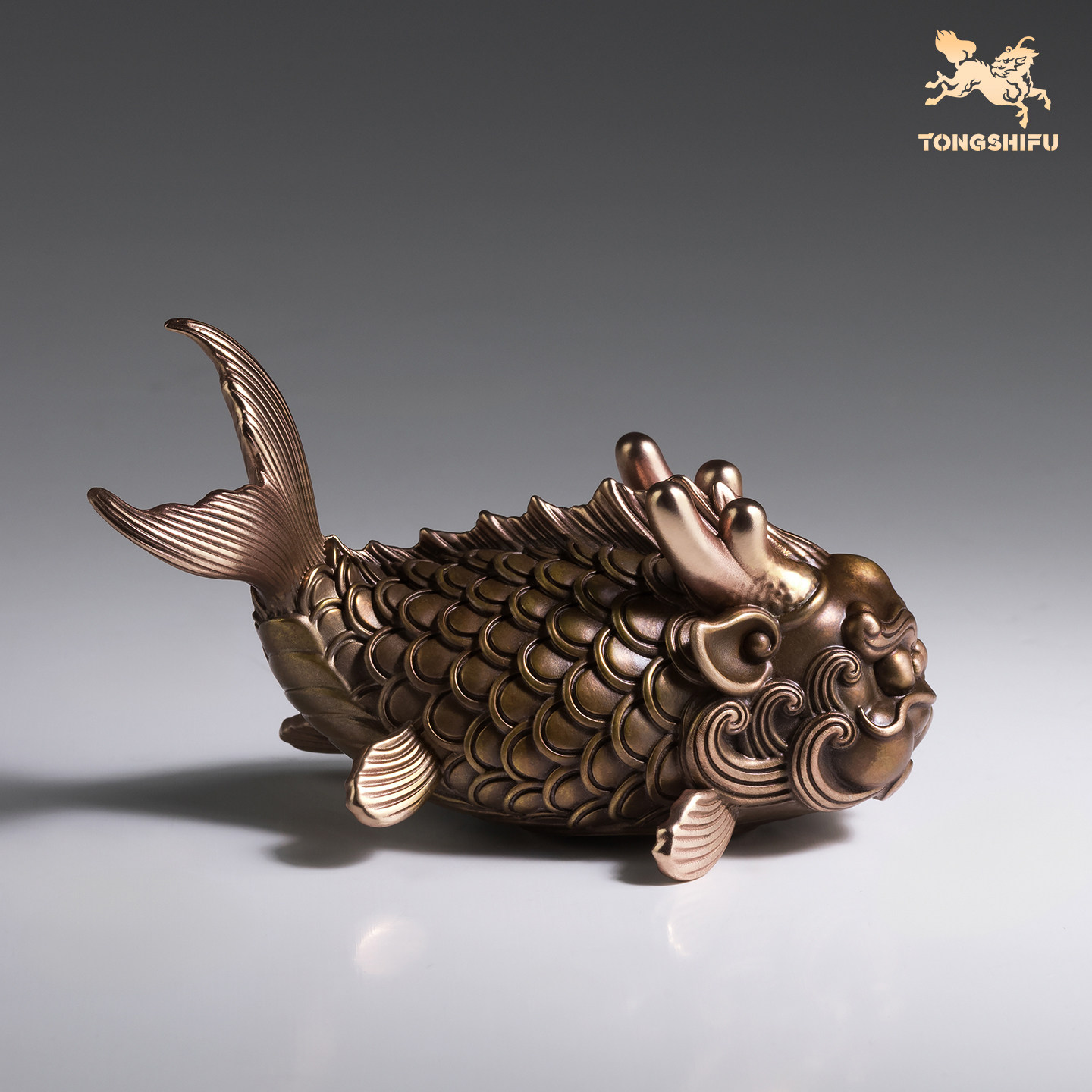 铜师傅《鱼化龙》客厅桌面铜摆件 家居装饰工艺品,淘宝优惠券,粉丝福利购,淘宝优惠卷