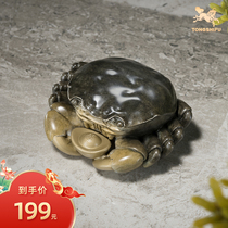 Bronze Master Brass Pendulum Pieces < Pincers Finance > Copper Handicraft Home Decoration Living Room Desktop Crab Gift Pendulum Pieces