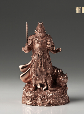 铜师傅《玄坛神威》紫铜摆件