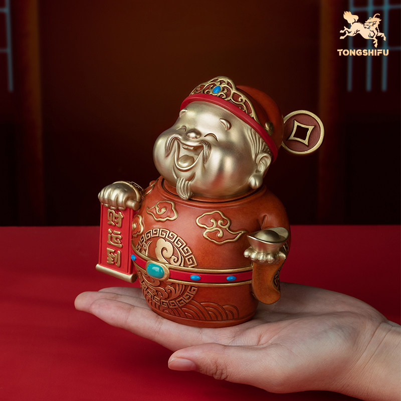 铜师傅《财运到》客厅桌面铜财神爷摆件 家居装饰工艺品,淘宝优惠券,粉丝福利购,淘宝优惠卷