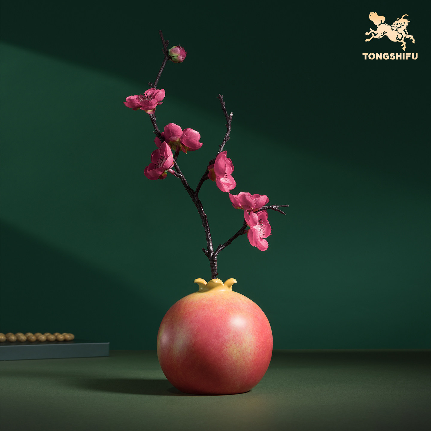 铜师傅《石榴花瓶》客厅桌面铜摆件 家居装饰工艺品 新年礼物,淘宝优惠券,粉丝福利购,淘宝优惠卷