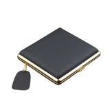 贵派 Мужской ультратонкий двусторонний портсигар из нержавеющей стали, из натуральной кожи, подарок на день рождения