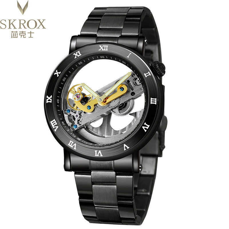 官方新款黑科技概念陀飞轮全机械表 skrox国产腕表