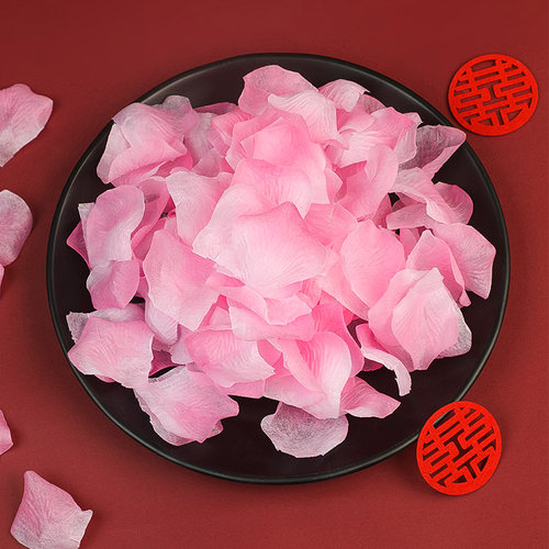 七夕求婚玫瑰仿真花瓣手撒花浪漫生日快乐氛围结婚房布置装饰假花 - 图0