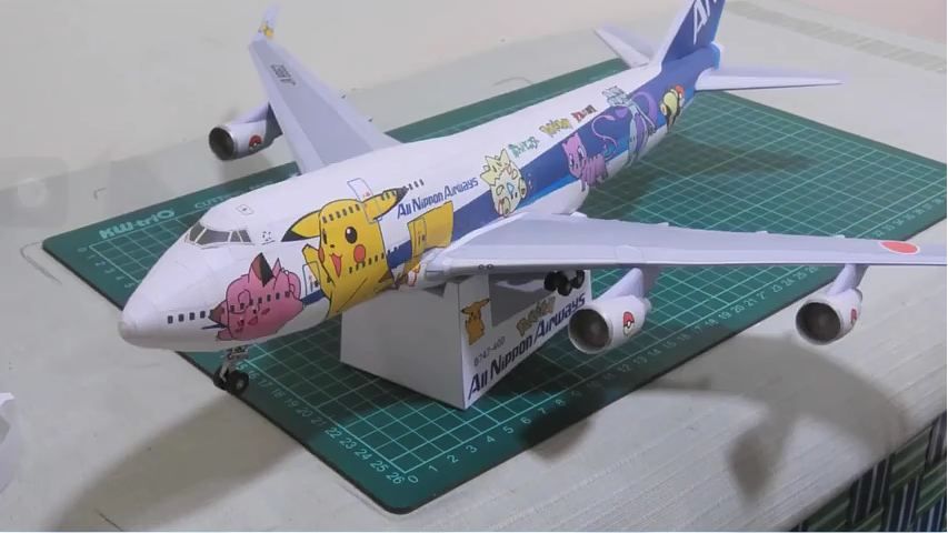 1:144DIY手工拼装立体纸模型B747-400中国国际 航空客飞机3D折 - 图0