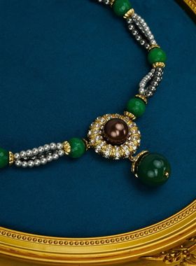 中古饰品新中式复古小众设计感项链时尚百搭气质锁骨链宴会轻奢女