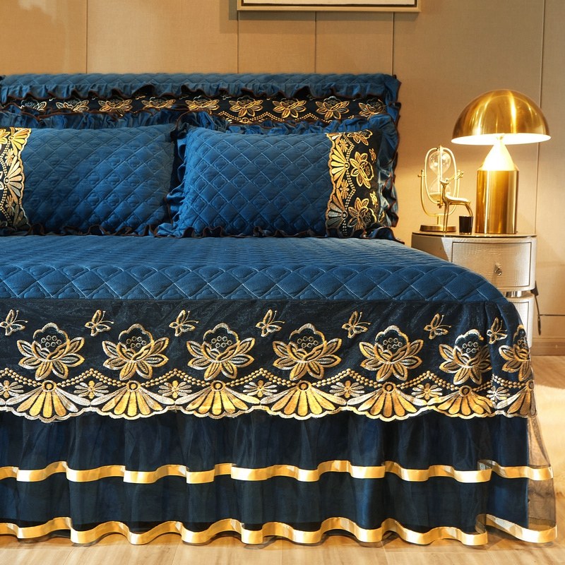 冬天加厚法兰绒夹棉床裙式单件荷叶边1.8米床罩水晶绒加棉1.5床套,淘宝优惠券,粉丝福利购,淘宝优惠卷